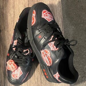 Louis Vuitton Black and Red Logo Sneakers